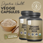 Organic Psyllium Husk Capsules 750 mg, Natural Fiber Supplement for Gut Health* - Alternative to Psyllium Husk Powder, Zealthy Life, 250 Capsules - Pack of 2