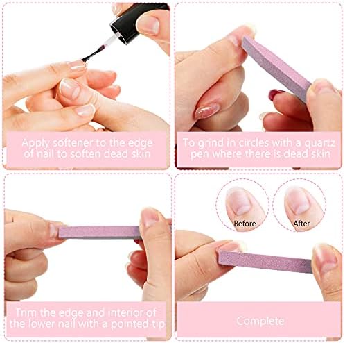 Mudder 8 Pcs Stone Nail File Pumice Stick for Fingernails Pumice Rock Nail Cuticle Pusher Rock File for Home Salon Toenail Buffing Tool (Pink)