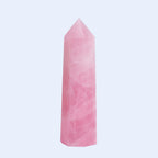 1PCS Rose Quartz Natural Crystal Towers 2.75-3.54" Healing Crystal Wand 6 Faceted Chakra Reiki Meditation Therapy