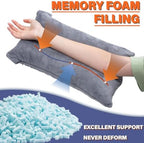1 MIDDLE ONE Arm Pillow, Memory Foam Arm Rest Pillow for Adults and Side Sleepers, Elbow Support Elevation Pillow for Post Surgery and Numbness with Removable Cover (Grey)