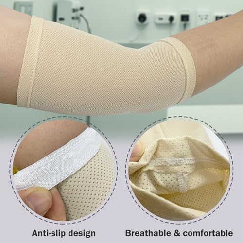 PICC Nursing Sleeve Cast Protector PICC Line Cover for Upper and Lower Arm,Ultra-Soft Breathable,Weight: 88-210 Pounds (Beige, M)