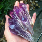 Acxico 1Pcs Natural Raw Amethyst Quartz Crystal Cluster Healing Crystal Wand Specimen Decor Home Decoration