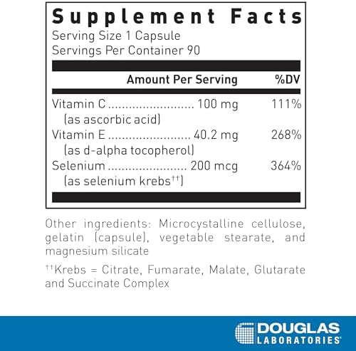 Douglas Laboratories Selenium Plus | Selenium Supplement with Vitamins E and C | 90 Capsules