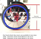 24 Inch/22 Inch Wheelchair Push Rim Covers, 1 Pair Non-Slip Wheelchair Hand Push Cover, Wheelchair Accessories, Push Ring Protective Cover, Wheelchair Rear Wheel(Black,24 Inch)