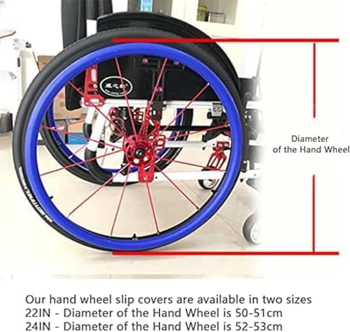 24 Inch/22 Inch Wheelchair Push Rim Covers, 1 Pair Non-Slip Wheelchair Hand Push Cover, Wheelchair Accessories, Push Ring Protective Cover, Wheelchair Rear Wheel(Black,24 Inch)