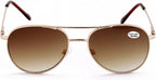 Classic Metal Reading Glasses - Spring Hinge Tear Drop Reader