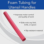 Sammons Preston Foam Tubing for Utensil Handles, Pack of 6 Tubes to Add Grip Assistance & Softness to Any Silverware, Adaptive Eating Tool with Handle, 1 1/8" Diameter with 3/8" Bore, 12" Long, Red