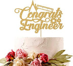 Congrats Engineer Cake Topper - Look at You Becoming an Engineer/So Proud of You/You Did It - Class of 2026 College Engineering Graduate Party Decoration Supplies, Gold Glitter