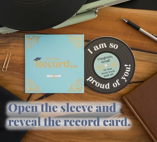 Bee! Graduation Card 2026 | Vinyl Record Style Retro Music-Themed congratulations card for High School & College Graduates | Pairs great with high school, college graduation gifts