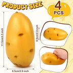 Deekin 4 Packs Potato Stress Balls Potato Gifts Sress Funny Toy Relief Food Ball PU Fake Vegetable Toy for Women Men Relief Party Favors Anxiety Releasing