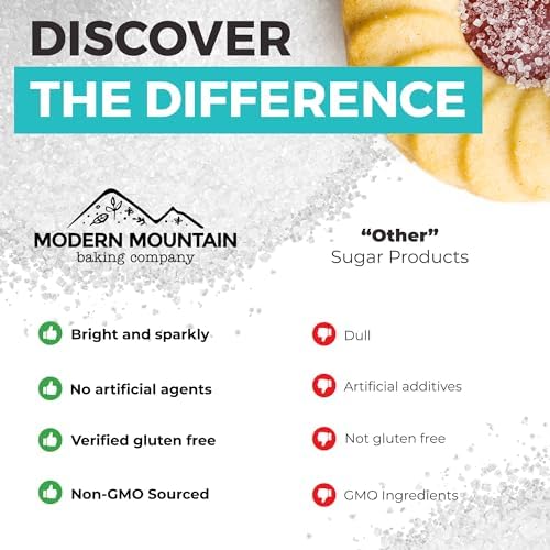 Sparkling Sugar (2.5lb) White Sparkling Sugar Crystals for Baking, Sanding Sugar, Extra Coarse Grain, Bright White, Maximize Sparkle, Holds Under Heat, Adds a Sweet Crunch, Non-GMO Sourced, Tested and Verified Gluten Free, Premium Quality