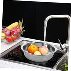 TIDTALEO Mixing Bowls Household Washing Basin Metal Bowl Steel Bowls Extra Large Mixing Bowl Vegetable Wash Basin Bowls for Kitchen Big Mixing Bowl Sink Thicken 28c Stainless Steel, 12X4904P6QS
