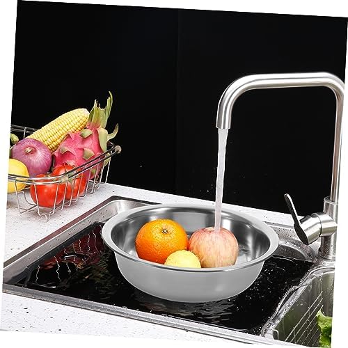 TIDTALEO Mixing Bowls Household Washing Basin Metal Bowl Steel Bowls Extra Large Mixing Bowl Vegetable Wash Basin Bowls for Kitchen Big Mixing Bowl Sink Thicken 28c Stainless Steel, 12X4904P6QS