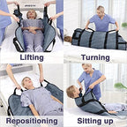 Positioning Bed Pad with Reinforced Handles 43" x 36" Patient Transfer Sheet Aid Assistant for Body Lifting, Turning, Repositioning, for Elderly, Incontinence, Caregiver, Gray