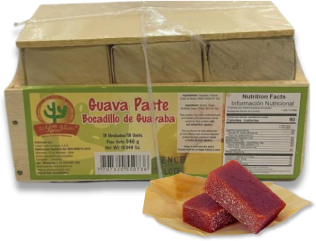 DECA EXPERTS -Guava Paste - Bocadillo de Guayaba (18 units)(540gr - 19.04Oz) - Bocadillo Veleño - Imported from Colombia