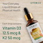 AMBROSIAL Vitamin D3 K2 Drops - for Adults and Kids (Pack of 1-30ml)