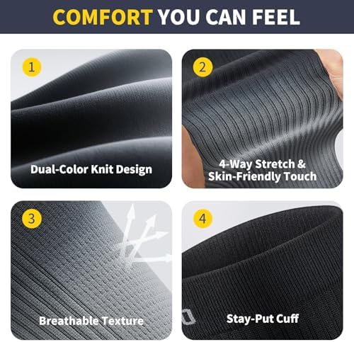 CAMBIVO Gradient Calf Compression Sleeves, 20-30 mmHg Medical Footless Compression Socks for Shin Splints, Leg Fatigue, Travel, Running, Standing & Daily Wear – Stylish Leg Support for Men & Women