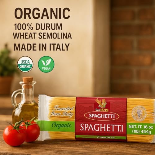 PASTA ZARA - Spaghetti - Organic - 100% Italian Pasta, Made with Durum Wheat Semolina Flour, Non GMO (1 LB. BAG) - Consistently al Dente.