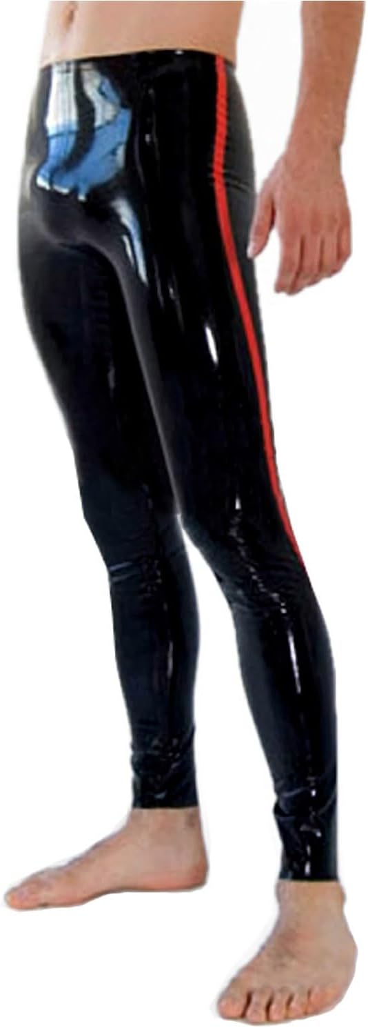 Men's Black Latex Leggings,Handmade 100% Natural Rubber Latex Pants,Suitable for Cosplay Novelty Latex Club Costumes