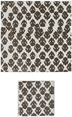 Creative Co-Op Paper Cocktail Napkins with Leaf Pattern Design, Cream and Black, Set of 50