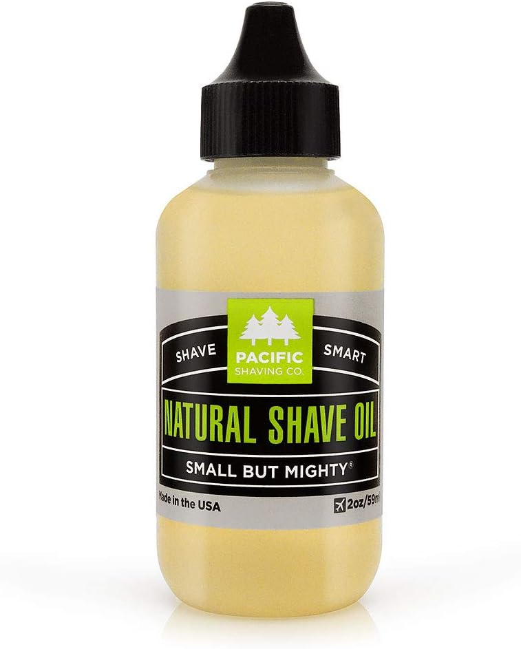 Pacific Shaving Company Natural Shaving Oil - Shaving Oil for Men & Women - Avocado, Sunflower Seed & Vitamin E Oil for Face, Legs, Arms & Full Body - Unisex Beard & Shave Care (2 Fl Oz)
