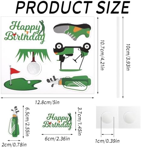 36pcs Golf Cupcake Toppers Kit, Trophy Golf Ball Shoes Carts Bag Lawn Cupcake Picks Golf Sports Themed Birthday Party Supplies Decorations Decor for Men Baby Shower Birthday Gatherings