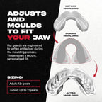 SAFEJAWZ Mouth Guard, Slim Fit Mouthguard for Adults & Youth with Case, Easy Fit Remoldable Mouthpiece for Football, Boxing, Lacrosse, MMA, Basketball & All Contact Sports