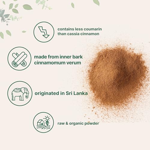 Organic Ceylon Cinnamon Powder, 2 lb | Premium Sri Lanka Source | Sweet & Earthy Flavor | Great for Baking, Cooking & Drinks | Additive Free, Non-GMO, Bulk Supply