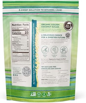 Big Tree Farms Organic Golden Coconut Sugar - Coconut Palm Sugar, Unrefined, Fine Crystals, Cane Sugar Replacement, Coconut Blossom Nectar, Vegan, Perfect for Baking - 1 Pound (Pack of 1)