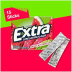 EXTRA Gum Sweet Watermelon Sugarfree, Bulk, Individually Wrapped, Long Lasting Fruit Gum Watermelon Flavor Perfect for Fresh Breath at School, Work & Travel 15 Count, Pack of 10