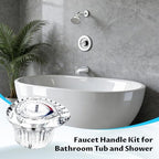 2 Pack 96797 Shower Handle Replacement, Compatible with Moen Chateau Single-Handle Tub/Shower Handle, Shower Knob Replacement Kit, for 1225 Cartridge, Include Screws (2)