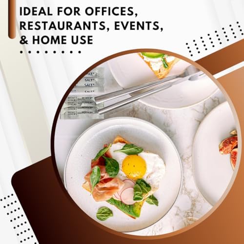 Green Direct Salt and Pepper Packets, 200 pcs, 100 Salt & 100 Pepper Packs for Convenient Seasoning Individually Sealed, Disposable Sachets for Food Service, Cafes, Travel, and Everyday Use