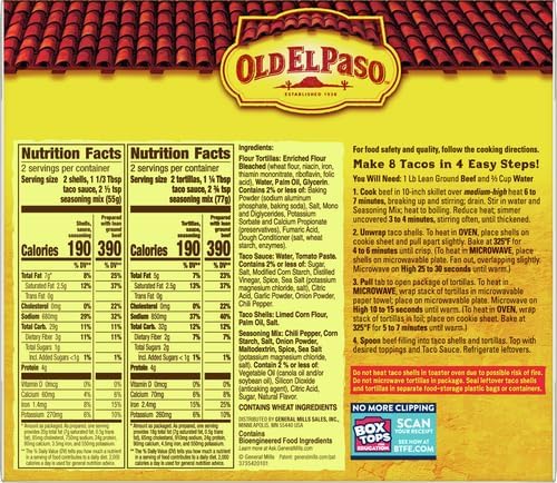 Old El Paso Stand 'N Stuff Shells and Tortilla Bowls, Hard & Soft Taco Dinner Kit, 9.4 oz.