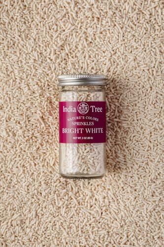 Bright White Sprinkles – Vegan, Non‑GMO, Dye‑Free, Allergen‑Free, 3 oz Jar – India Tree Nature’s Colors