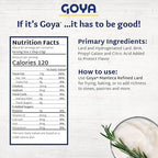 Goya Manteca Refined Lard for Cooking and Baking, Manteca De Cerdo, Lard Fat for Deep Frying, 2.5 lb.