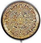 Mayan Calendar Pill Box Candy Box Mayan Calendar Jewelry Aztec Calendar Jewelry Mayan Jewelry Glass Dome Jewelry