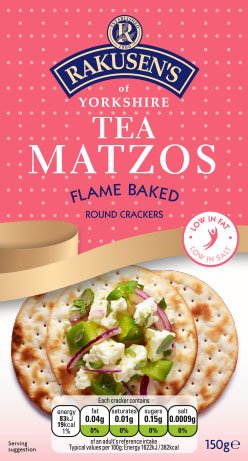 Rakusen's Tea Matzos (150g) - Pack of 6