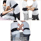 Gait Belt with Handles, Transfer Belt for Elderly, Patient Gait Belts, Transfer Belt Assist, Gait Belts for Seniors, Upgraded Using Rubber Handles (Black)