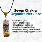 Chakra Pyramid - Seven Chakra Pyramid - Orgonite Pyramid for Energy Healing - Orgonite Kit - Protection with Seven Chakra Orgonite Necklace