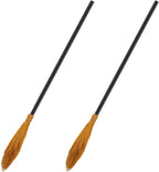 2 Pack Halloween Witch Broom Plastic Witch Broomstick Cosplay Broom Props, Realistic Wizard Flying Broom Stick Accessory for Costumes