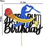 Cricket Cake Topper Cricket Birthday Cake Toppers Decorations for Boys Girls Adult Glitter Cricket Happy Birthday Decorations Sports Theme Party Supplies
