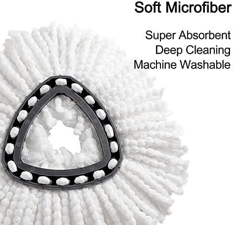 6 Pack Fit O-Cedar Easy Wring Spin Mop Replacement Heads - Microfiber Replacement Mop Head Refills for Triangle Spin Mop (6Pcs)