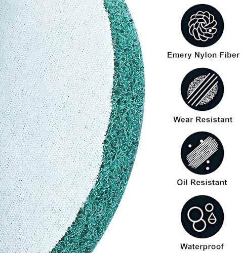 5 Inch Replacement Scrub Pads, 8 Pack Super Abrasive Green Scrubbing Pads, 180-240 Grit Drill Power Brush, Heavy Duty Cleaning Pads for Kitchen, Bathroom, Carpet, Shower, Tub, Grill, Tile