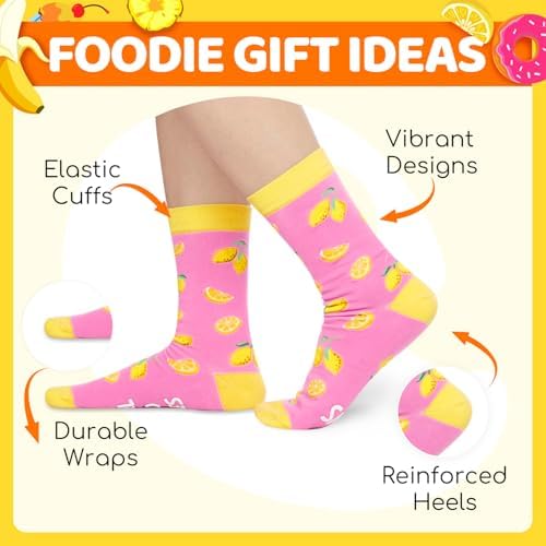 HAPPYPOP Fruit Gifts for Women - Strawberry Cherry Avocado Lemon Watermelon Socks