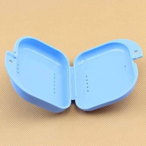 6 Pieces Retainer Case Mouth Guard Case Orthodontic Denture Storage Container Carabiner Hook Air Vent Holes Dental Teeth Retainer Box