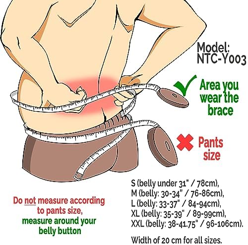 NeoTech Care Back Brace for Work with Removable Pants Clips & Detachable Suspenders - Back Support Belt - Adjustable, Light, Breathable - Posture (Black, Size S)