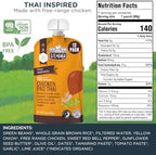 Li'l Hala Chicken Baby Food Meat Pouch | Pad Thai (12 ct) | 6+ Months Savory Baby Food Pouches with Protein and Organic Veggies, Nutrient Packed Toddler Snacks with Iron & Fiber | Stage 2 Meat Puree