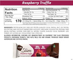 NuGo Slim Dark Chocolate Raspberry Truffle, 17g Protein, 2g Sugar, 7g Fiber, Low Net Carb, Keto Friendly, Gluten Free, 12 Count