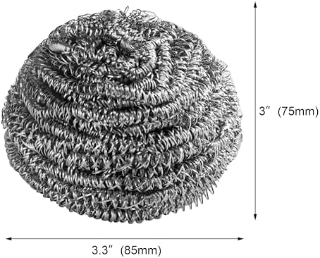 New Star Foodservice 54460 Extra Large (50 Grams) Stainless Steel Sponges Scrubbers, Set of 12
