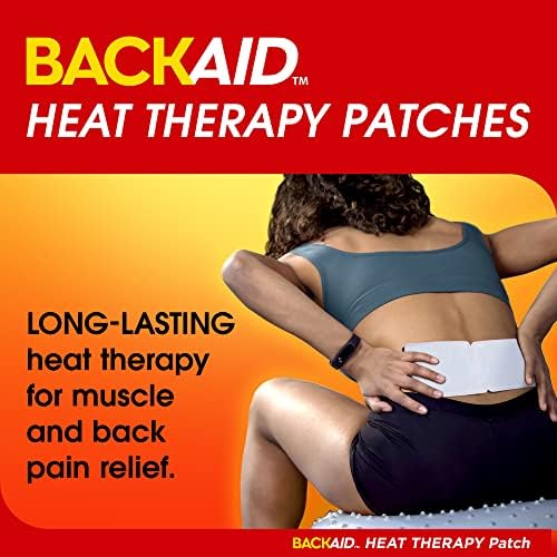 Backaid Heat Therapy Patch, Air-Activated Therapeutic Heat, Wide for Lower Back and Hip Pain Relief, 6 Count